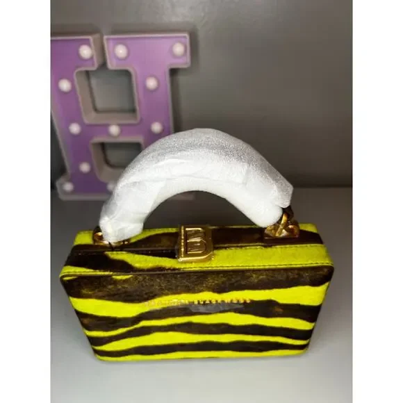 Brandon Blackwood Slim Trunk in Green Zebra Ponyhair with Brass Hardware - Picture 6 of 8